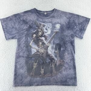 Vintage 2002 James Ryman Skeleton Guitar Tie Dye T-Shirt Medium Metal Goth y2k